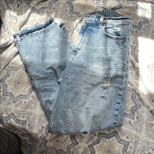 Abercrombie & Fitch Curve Love Ultra High Rise Ankle Straight Jeans